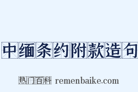 中缅条约附款造句是什么意思的图片